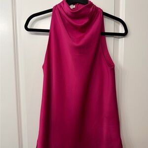 Ted Baker Sleeveless Cowl Neck Satin Tank - Fuchsia
